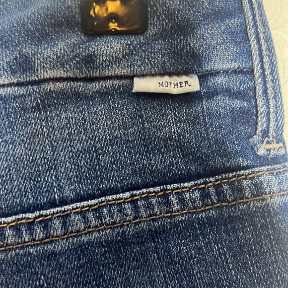 MOTHER High Waisted Double Looker Ankle Fray Embroidery Jeans Fruit Cart… - Picture 16 of 16